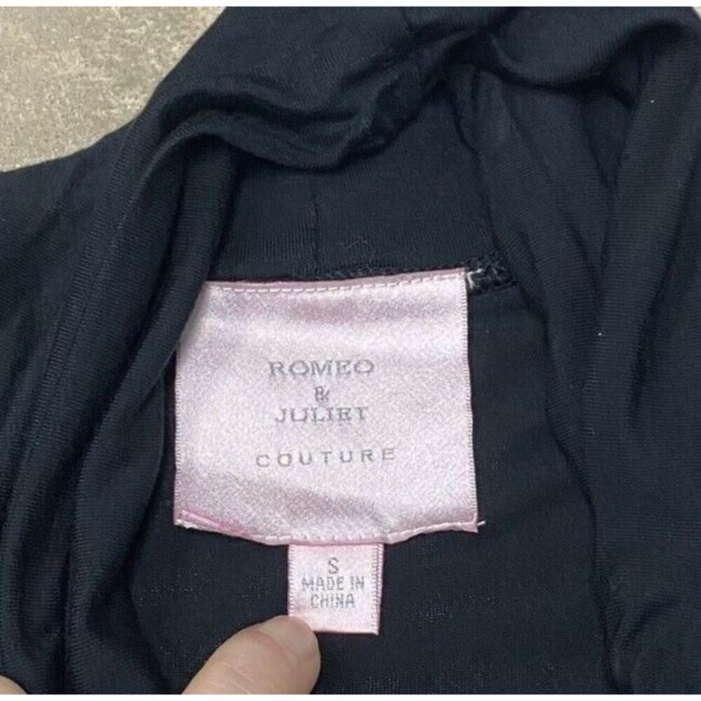 Romeo & Juliet Couture Draped Smocked Cardigan Top Womens Sz S Black - Picture 10 of 13